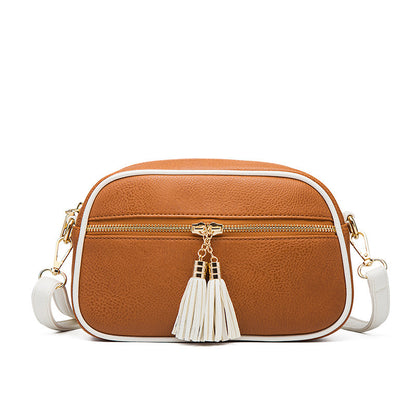 Color Blocked Cross Body One Shoulder Handbag