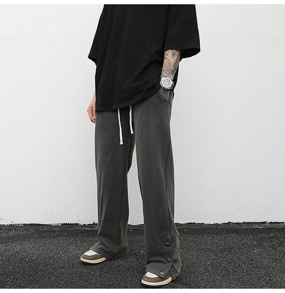 Slit loose terry sweatpants