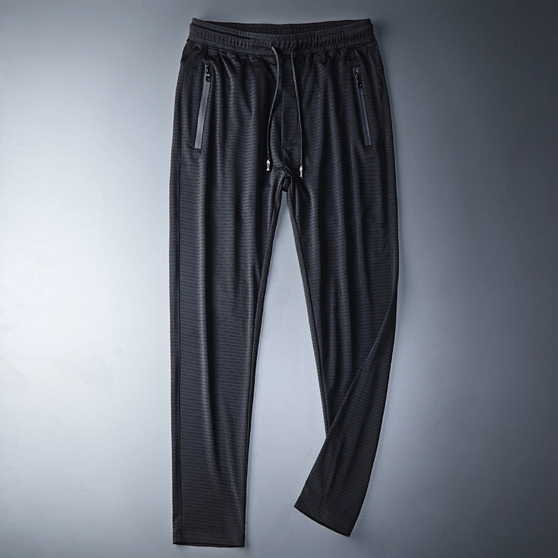 Summer Mesh Ice Silk Casual Pants Men's Large Size Loose Sweatpants