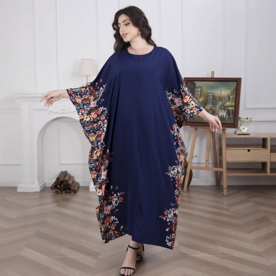 Middle East Muslim Women's Skirt Arab Floral Loose Robe