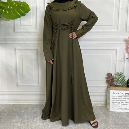 Amazon Hot Ebay Hot Sale Middle East Thick Crepe Skirt Large Hem Long Sleeve Muslim 6430