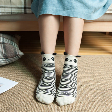 Cartoon Women's Socks Cotton Students' Socks Ears Cute Animal Socks All Cotton Socks Sweet Cotton Socks