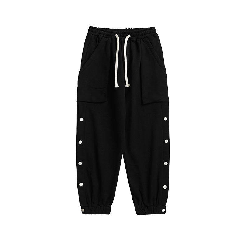 Breasted Trousers Men's Fashion Brand Leggings Sweatpants Plus Velvet Thick Sports