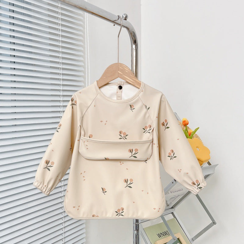 Reverse Wearing Drawing Bib Infant Feeding Protective Clothing