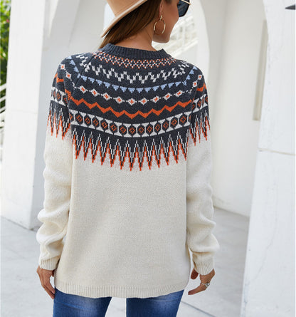 Printed bat sleeves European and American long sleeves