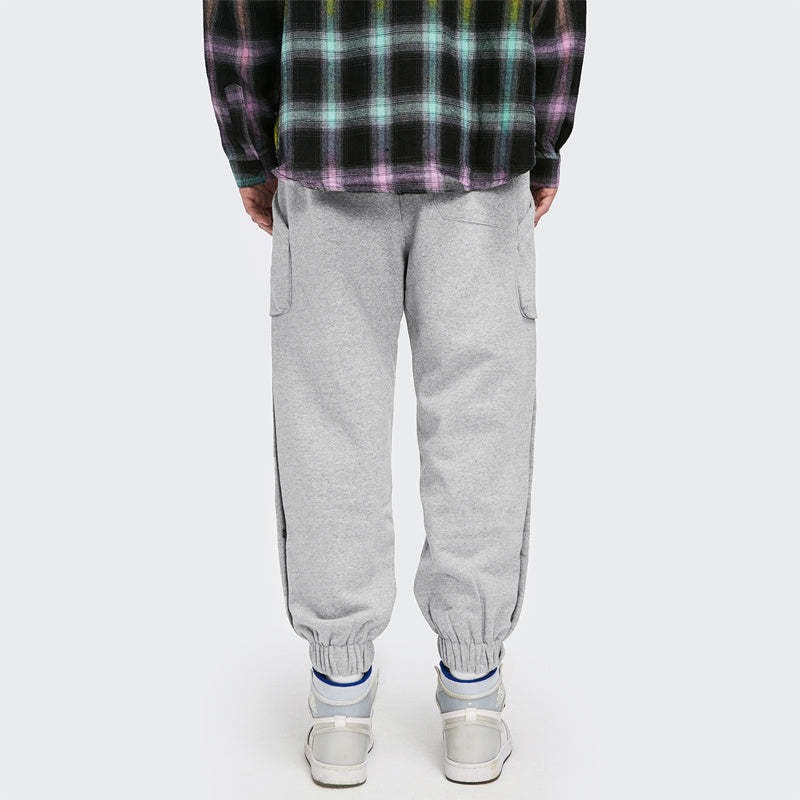 Breasted Trousers Men's Fashion Brand Leggings Sweatpants Plus Velvet Thick Sports