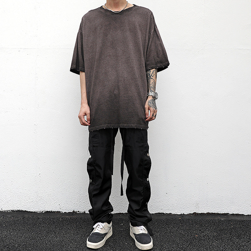 Men's Short-sleeved T-shirts With Heavy Washing And Worn Out