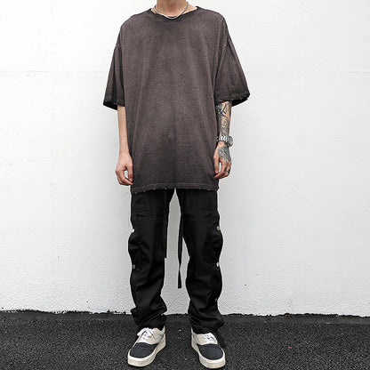 Men's Short-sleeved T-shirts With Heavy Washing And Worn Out