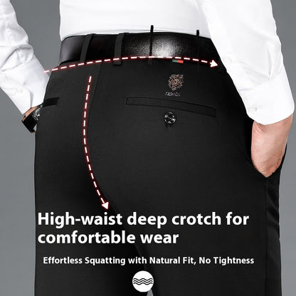 Business Suit Pants Men Ice Silk Casual Pants