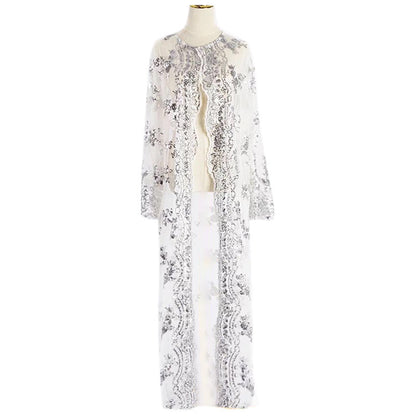 New High Density Sequin Embroidery Muslim Robe