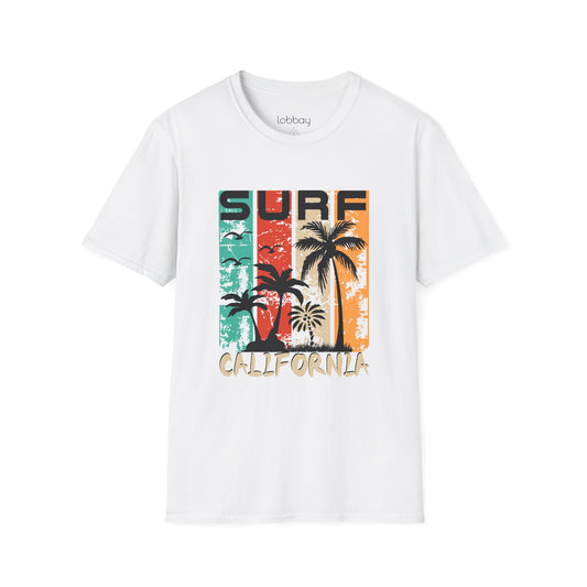 California Surf T-Shirt, Unisex Summer Shirt, Beachwear, Casual Outfits, Vacation Apparel, Gift for Surf Lovers