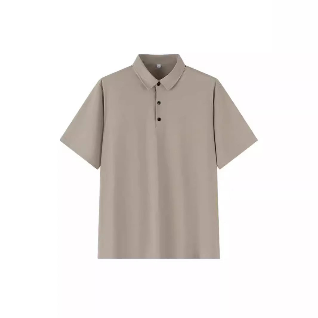 Plus Size Seamless Men Ice Silk Polo Shirt