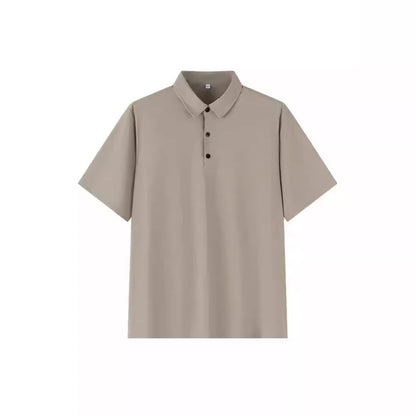 Plus Size Seamless Men Ice Silk Polo Shirt