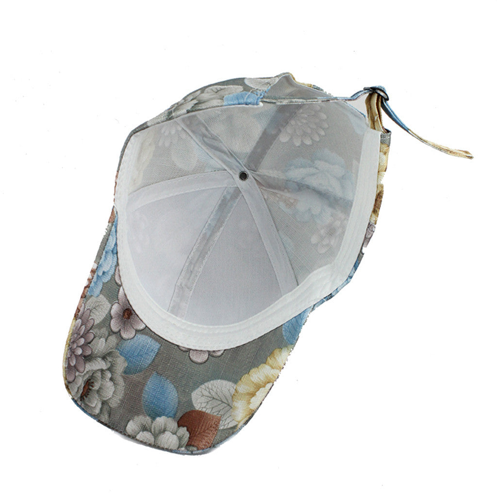 Fashion Women Floral Baseball Hat Caps Summer Spring Cotton