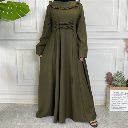 Amazon Hot Ebay Hot Sale Middle East Thick Crepe Skirt Large Hem Long Sleeve Muslim 6430