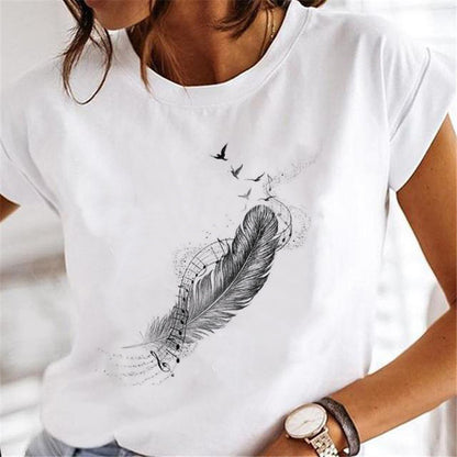 Women Dandelion T-shirts Fashion Clothing Cartoon Clothes Wa