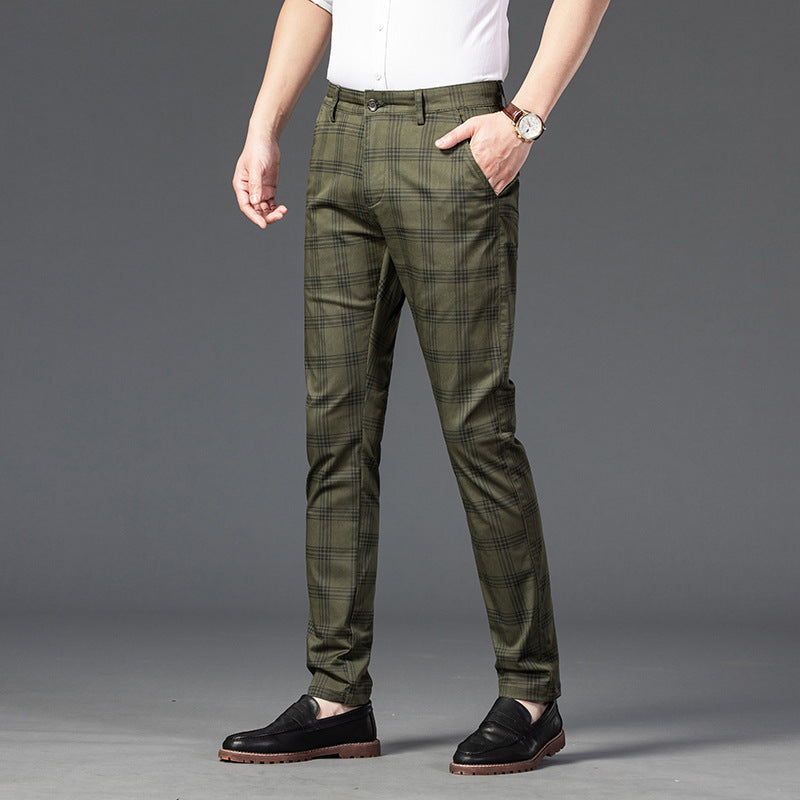 Men's Trendy Youth Plaid Small Straight Pants