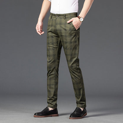 Men's Trendy Youth Plaid Small Straight Pants