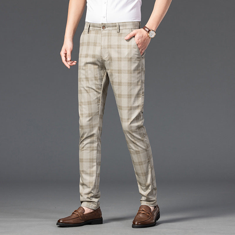 Men's Trendy Youth Plaid Small Straight Pants