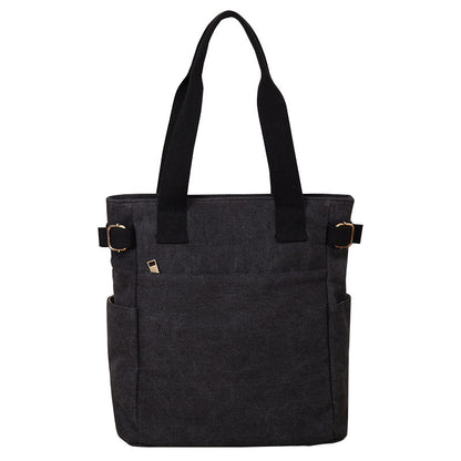 Casual Retro One-shoulder Hand-held Tote Canvas Bag For Women