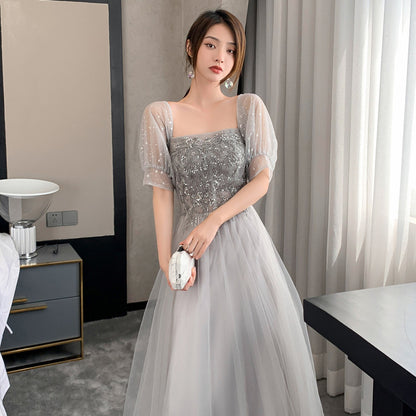 Champagne Bridesmaid Dresses Appear Slim To The Small Crowd