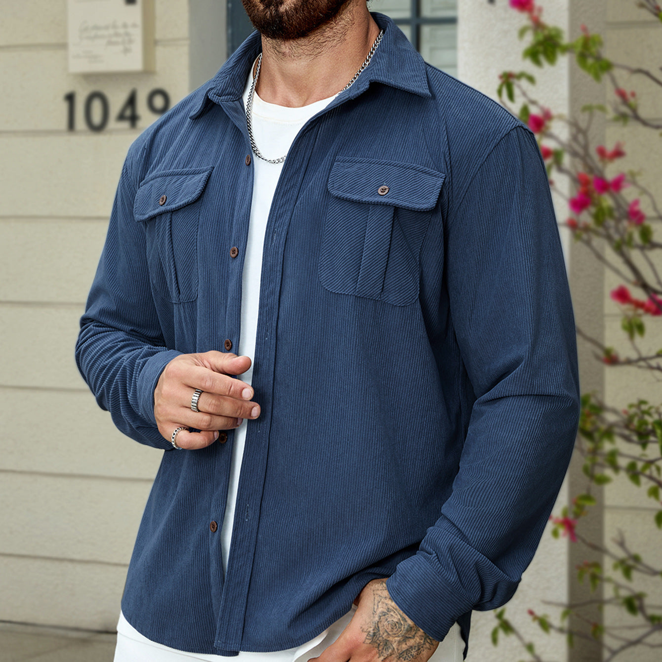 Corduroy Tooling Thick Long Sleeves Coat Shirt Outdoor Casual Retro