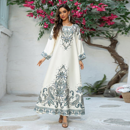Muslim Robe Printed Dubai Women's Clothing Dress