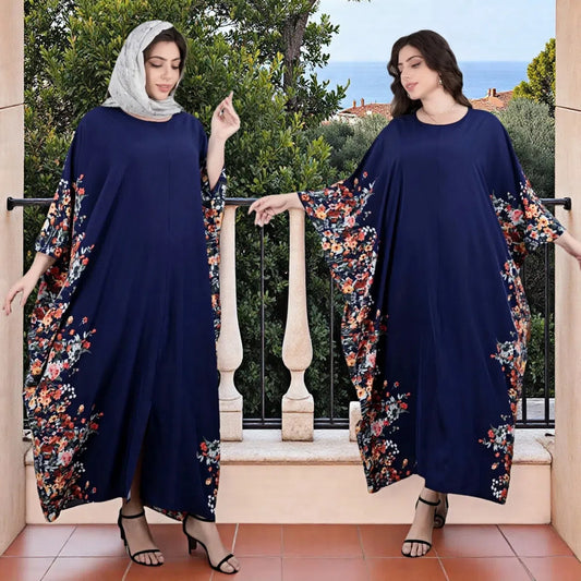 Middle East Muslim Women's Skirt Arab Floral Loose Robe