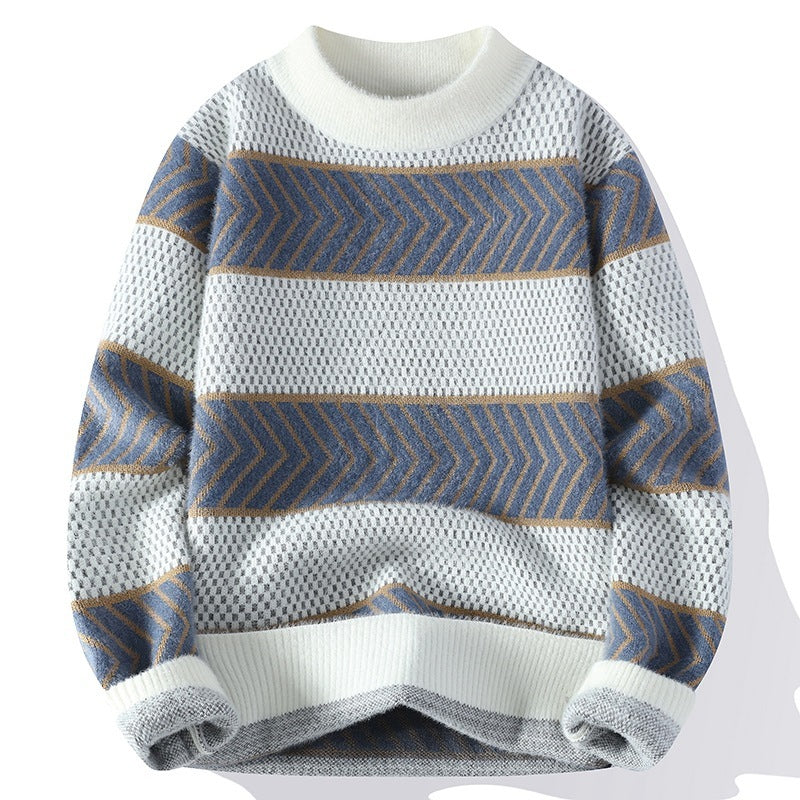 Fashion Striped Thermal Head Cover Knitwear