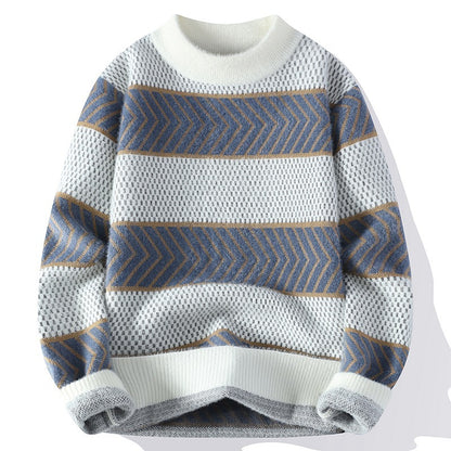 Fashion Striped Thermal Head Cover Knitwear
