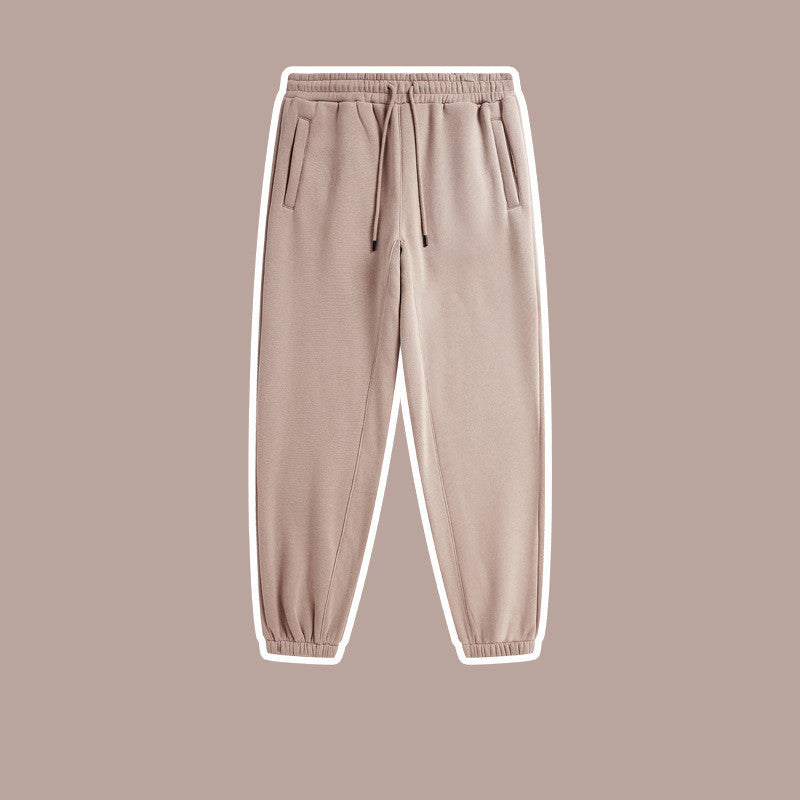 Men's Solid Color Casual Fleece Sweatpants American Fashion Brand