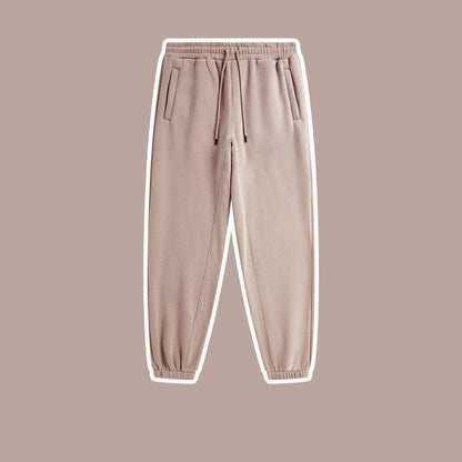 Men's Solid Color Casual Fleece Sweatpants American Fashion Brand