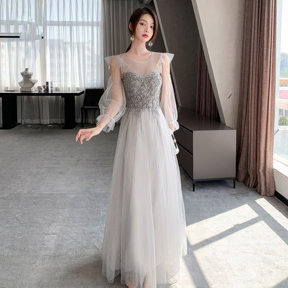 Champagne Bridesmaid Dresses Appear Slim To The Small Crowd