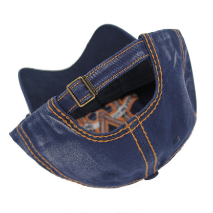 Embroidered letter M denim baseball cap