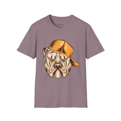 Cool Bulldog Graphic T-Shirt – Street Style Dog Wearing Cap | Olive Green Tee for Men & Women