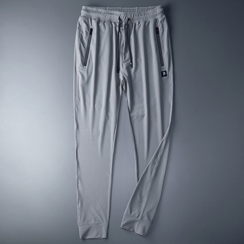 Summer Mesh Ice Silk Casual Pants Men's Large Size Loose Sweatpants