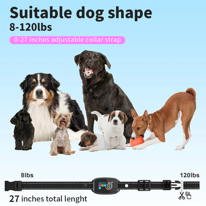 Smart Automatic Anti Barking Dog Collar | Rechargeable Bark Stopper Stop Barking HD Digital Display IP67 Waterproof Collar For Dogs Pet Products