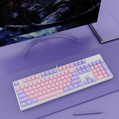 Two-color Keyboard Wired Office Green Black Tea Red Axis Hot Plug Computer