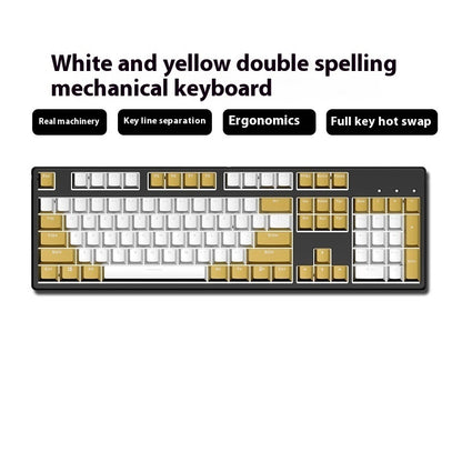 Two-color Keyboard Wired Office Green Black Tea Red Axis Hot Plug Computer