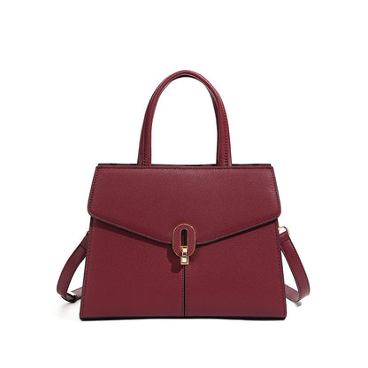 Red Leather Commuting High-grade Handbag