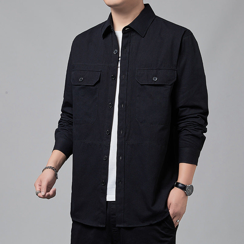 Workwear Shirt Men's Long-sleeved Casual Jacket