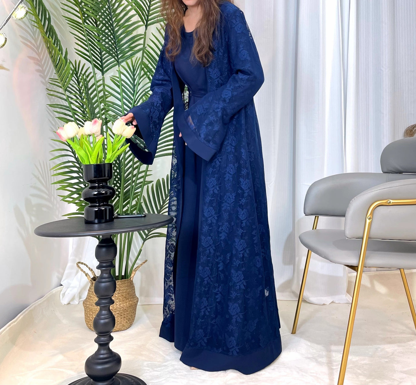 Muslim Fashion Women's Traditional Dress Lace Robe