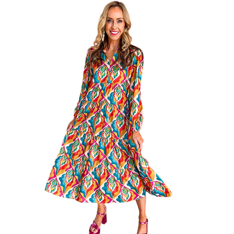 Women's High Waist Long Sleeves Dress