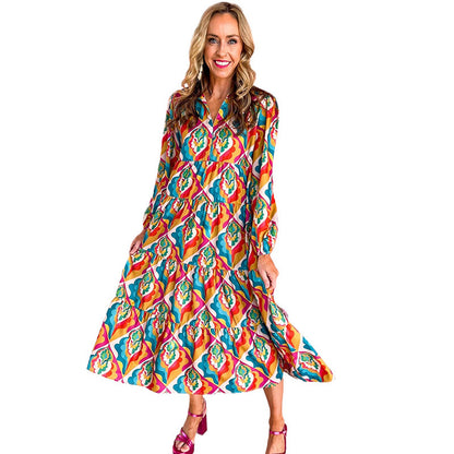 Women's High Waist Long Sleeves Dress