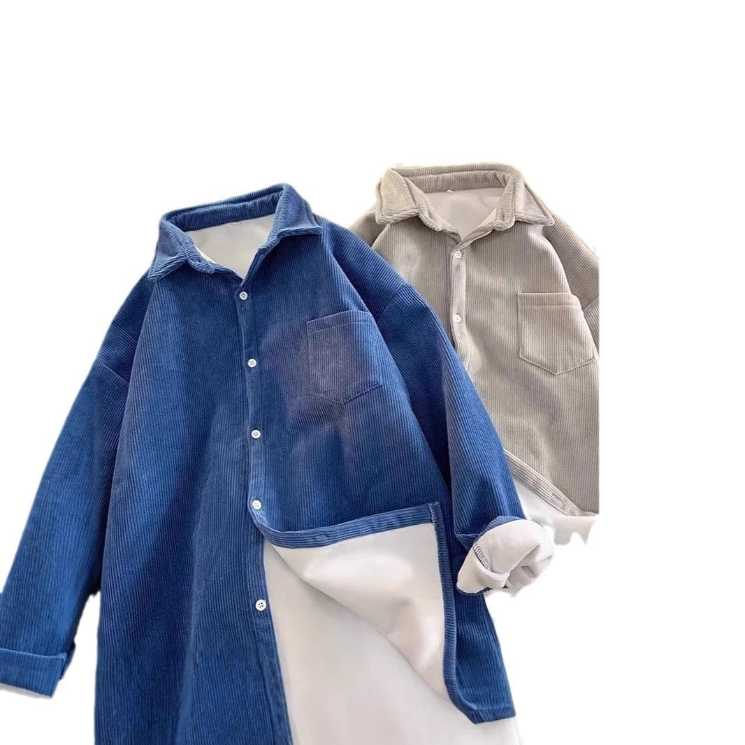 Fleece Thermal Long Sleeves Lapel Shirt Coat