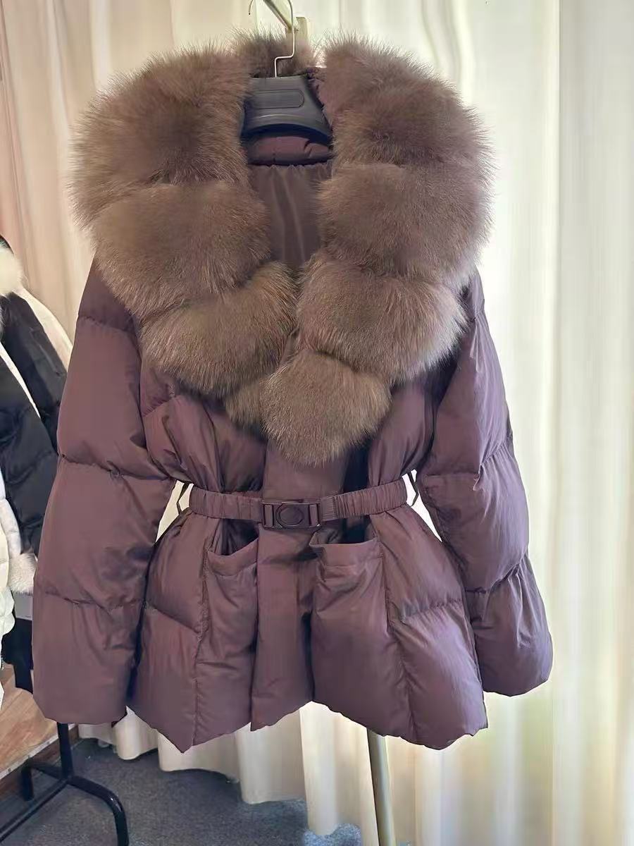 Waist Slimming Fox Fur Fur Women's Warm Coat