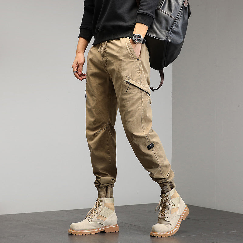 Ankle Banded Working Pants Casual Cropped Pants Loose Slim Fit Tapered Pants