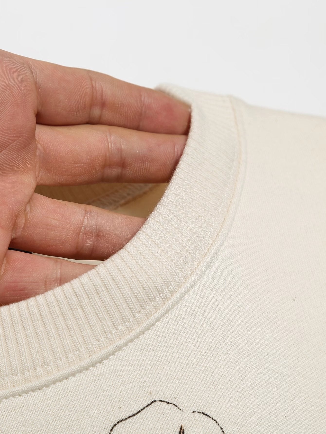 New Women's Round Neck Girls Printed Long-sleeved Sweater