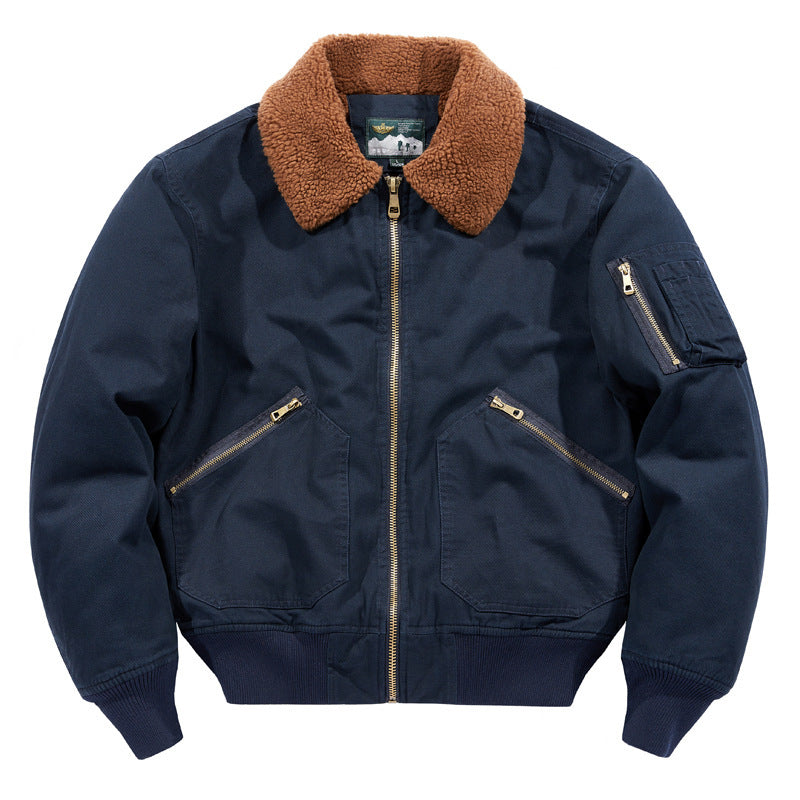 Men's Fleece-lined New Loose Lamb Wool Casual Jacket