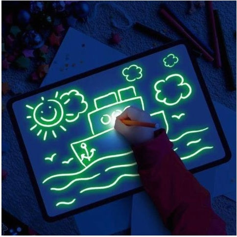 3D Magic Drawing Pad for Kids with 8 Light Effects | Reusable Educational Toy & Puzzle Board